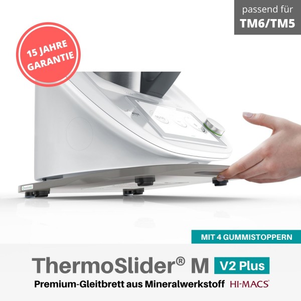 ThermoSlider V2 Plus Premium Gleitbrett für Thermomix TM6 und TM5 in stahl grau