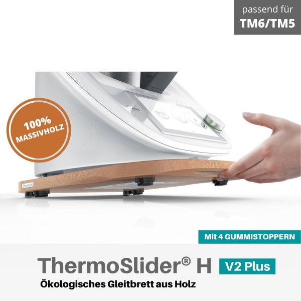 ThermoSlider V2 Plus Premium Gleitbrett für Thermomix TM6 und TM5 Buche